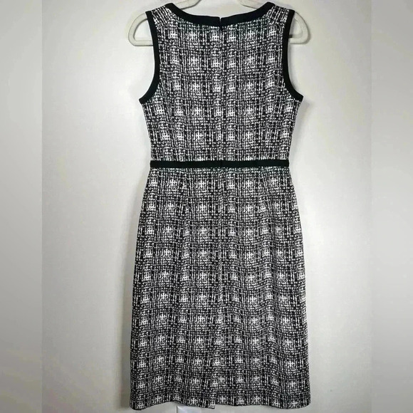 Lands End Sleeveless Tweed Black White Plaid Sheath Dress Women’s Size 6T (Tall) - Picture 7 of 12